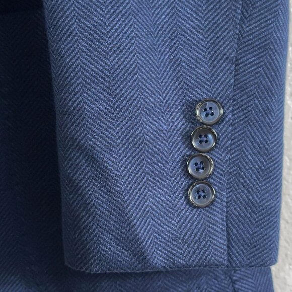 L.B.M. 1911 Tailored Limited Edition Unstructured Herringbone Blazer Men's Size - Picture 6 of 12